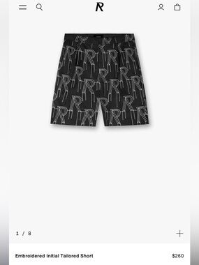 Represent Embroidered Initial Shorts Black M